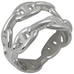 エルメス シェーヌダンクル アンシェネ ダブル リング シルバー925 レディース ブランドアクセサリー 【中古】bracc