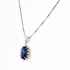 サファイア ネックレス Pt900 Pt850 サファイア レディース ノンブランドジュエリー 【中古】nbjwl