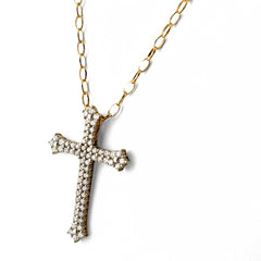 クロスモチーフ ネックレス K18 ダイヤモンド レディース ノンブランドジュエリー 【中古】nbjwl