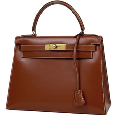 エルメス ケリー28 ハンドバッグ ボックスカーフ 〇V レディース ブランドバッグ・小物 【中古】brbag