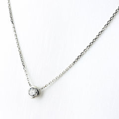 ダイヤモンド ネックレス K18 WG ダイヤモンド レディース ノンブランドジュエリー 【中古】nbjwl