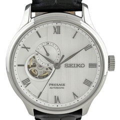 セイコー プレサージュ SARY095 4R39-00W0 腕時計 SS レザー 自動巻き シルバー メンズ 時計 【中古】【保証書】wtcbb