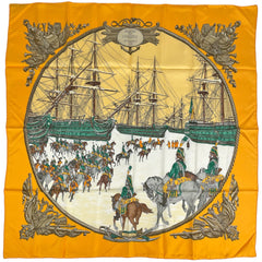 エルメス カレ90 MARINE ET CAVALERIE スカーフ シルク レディース ブランドバッグ・小物 【中古】brbag