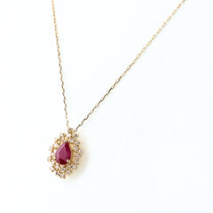ルビー ネックレス K18 ルビー ダイヤモンド レディース ノンブランドジュエリー 【中古】nbjwl