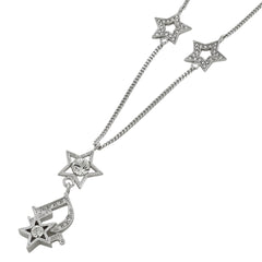 クリスチャンディオール ネックレス シルバーメッキ ラインストーン レディース ブランドアクセサリー 【中古】bracc