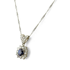 サファイア ネックレス Pt900 Pt850 サファイア レディース ノンブランドジュエリー 【中古】nbjwl