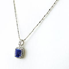 タンザナイト ネックレス Pt900 Pt850 タンザナイト レディース ノンブランドジュエリー 【中古】nbjwl