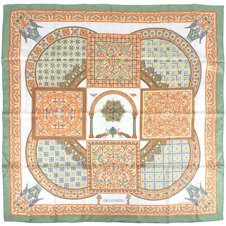 エルメス カレ90 CIELS BYZANTINS スカーフ シルク レディース ブランドバッグ・小物 【中古】brbag