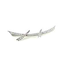 メレダイヤ ブローチ Pt900 ダイヤモンド レディース ノンブランドジュエリー 【中古】nbjwl