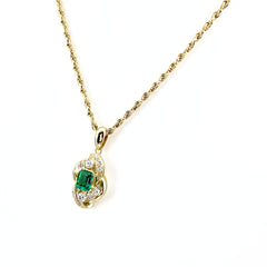 エメラルド ネックレス K18 750 エメラルド レディース ノンブランドジュエリー 【中古】nbjwl