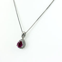 ルビー ネックレス Pt900 Pt850 ルビー レディース ノンブランドジュエリー 【中古】nbjwl