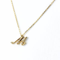 ヴァンドーム青山 イニシャル ネックレス K18 ダイヤモンド レディース ブランドジュエリー 【中古】brjwl