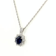 サファイア ネックレス Pt900 Pt850 サファイア レディース ノンブランドジュエリー 【中古】nbjwl