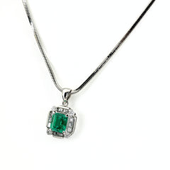 エメラルド ネックレス Pt850 エメラルド ダイヤモンド レディース ノンブランドジュエリー 【中古】nbjwl