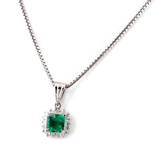 エメラルド ネックレス Pt900 Pt850 エメラルド レディース ノンブランドジュエリー 【中古】nbjwl