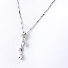 ダイヤモンド ネックレス K18 WG ダイヤモンド レディース ノンブランドジュエリー 【中古】nbjwl