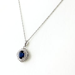 サファイア ネックレス Pt900 Pt850 サファイア レディース ノンブランドジュエリー 【中古】nbjwl