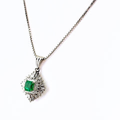 エメラルド ネックレス Pt950 Pt850 エメラルド レディース ノンブランドジュエリー 【中古】nbjwl