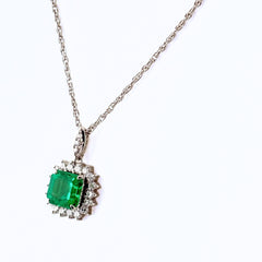 エメラルド ネックレス Pt900 Pt850 エメラルド レディース ノンブランドジュエリー 【中古】nbjwl
