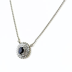 サファイア ネックレス Pt900 Pt850 サファイア レディース ノンブランドジュエリー 【中古】nbjwl