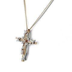 クロスモチーフ ネックレス K18 ダイヤモンド レディース ノンブランドジュエリー 【中古】nbjwl