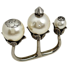 グッチ リング シルバー フェイクパール レディース ブランドアクセサリー 【中古】bracc