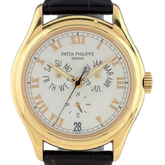 パテックフィリップ アニュアルカレンダー 5035R-001 腕時計 PG レザー 自動巻き シルバー メンズ 時計 【中古】wtcbb