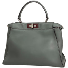 フェンディ ピーカブー 2WAY ショルダーバッグ ハンドバッグ レザー グレー 8BN290 レディース 【中古】brbag