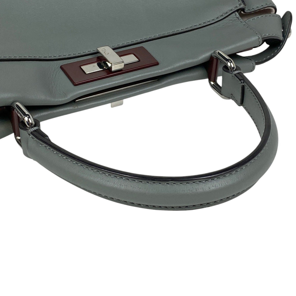 フェンディ ピーカブー 2WAY ショルダーバッグ ハンドバッグ レザー グレー 8BN290 レディース 【中古】brbag