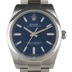 ロレックス オイスターパーペチュアル 34 124200 腕時計 SS 自動巻き ブルー ボーイズ 【中古】 
 ラッピング可