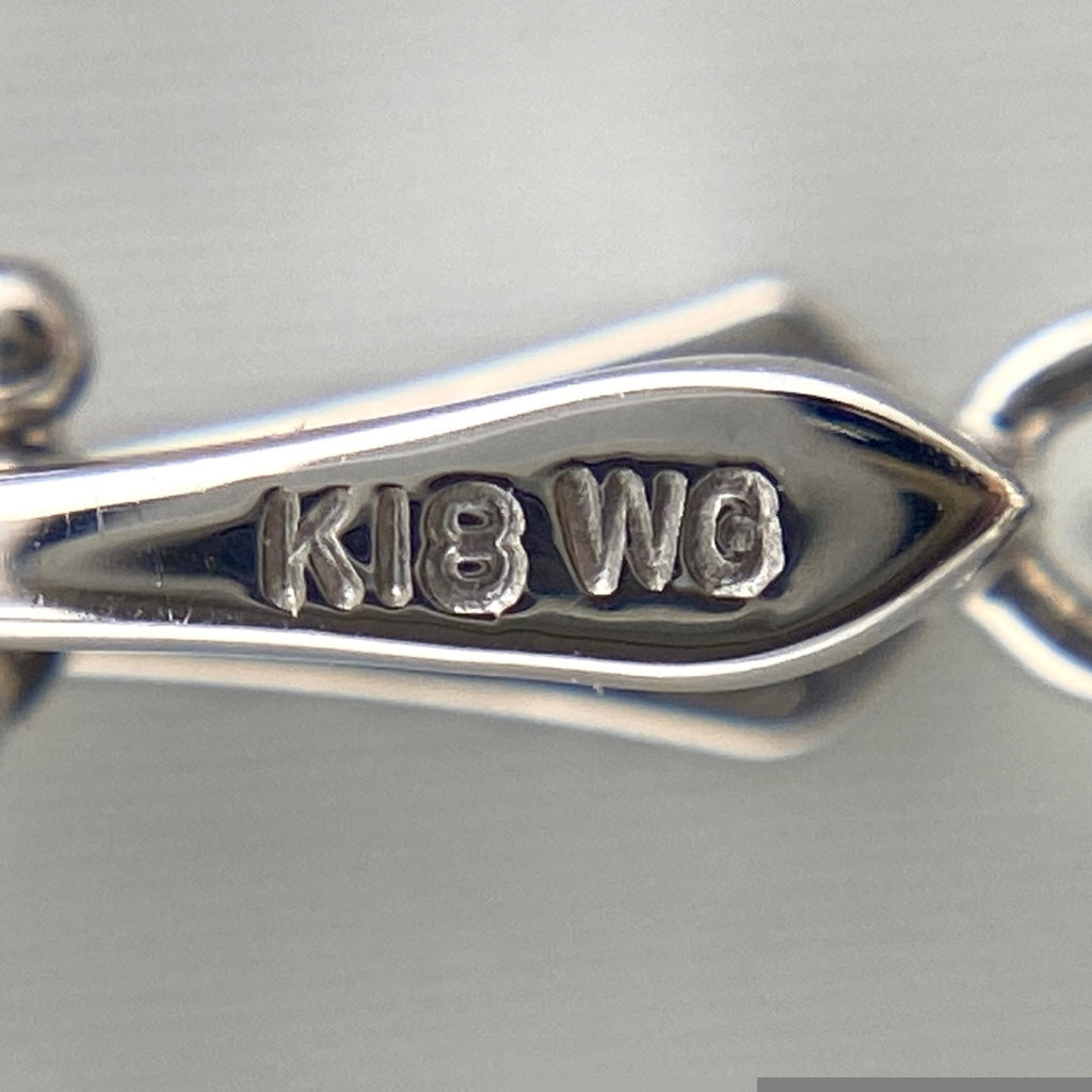 メレダイヤ デザインネックレス K18 ホワイトゴールド ペンダント ネックレス WG ダイヤモンド レディース 【中古】 
 ラッピング可