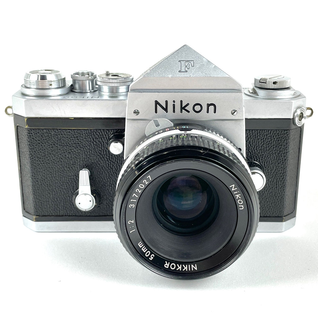 ニコン Nikon F アイレベル シルバー + NIKKOR 50mm F2 非Ai フィルム マニュアルフォーカス 一眼レフカメラ 【中古】