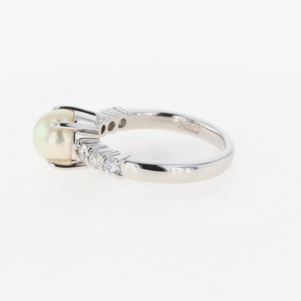 パール デザインリング プラチナ 指輪 真珠 リング 13号 Pt900 パール ダイヤモンド レディース 【中古】 , ラッピング可