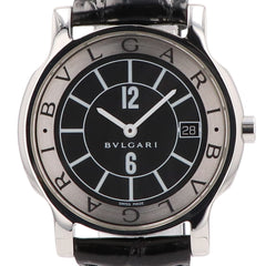 ブルガリ ソロテンポ ST35S 腕時計 SS レザー クォーツ ブラック メンズ 【中古】 
 ラッピング可
