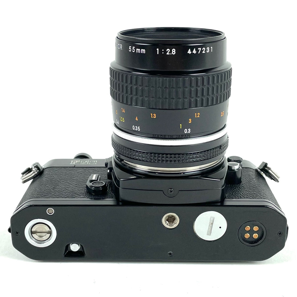 ニコン Nikon FE2 ブラック + Ai-S Micro NIKKOR 55mm F2.8 マクロ フィルム マニュアルフォーカス 一眼レフカメラ 【中古】