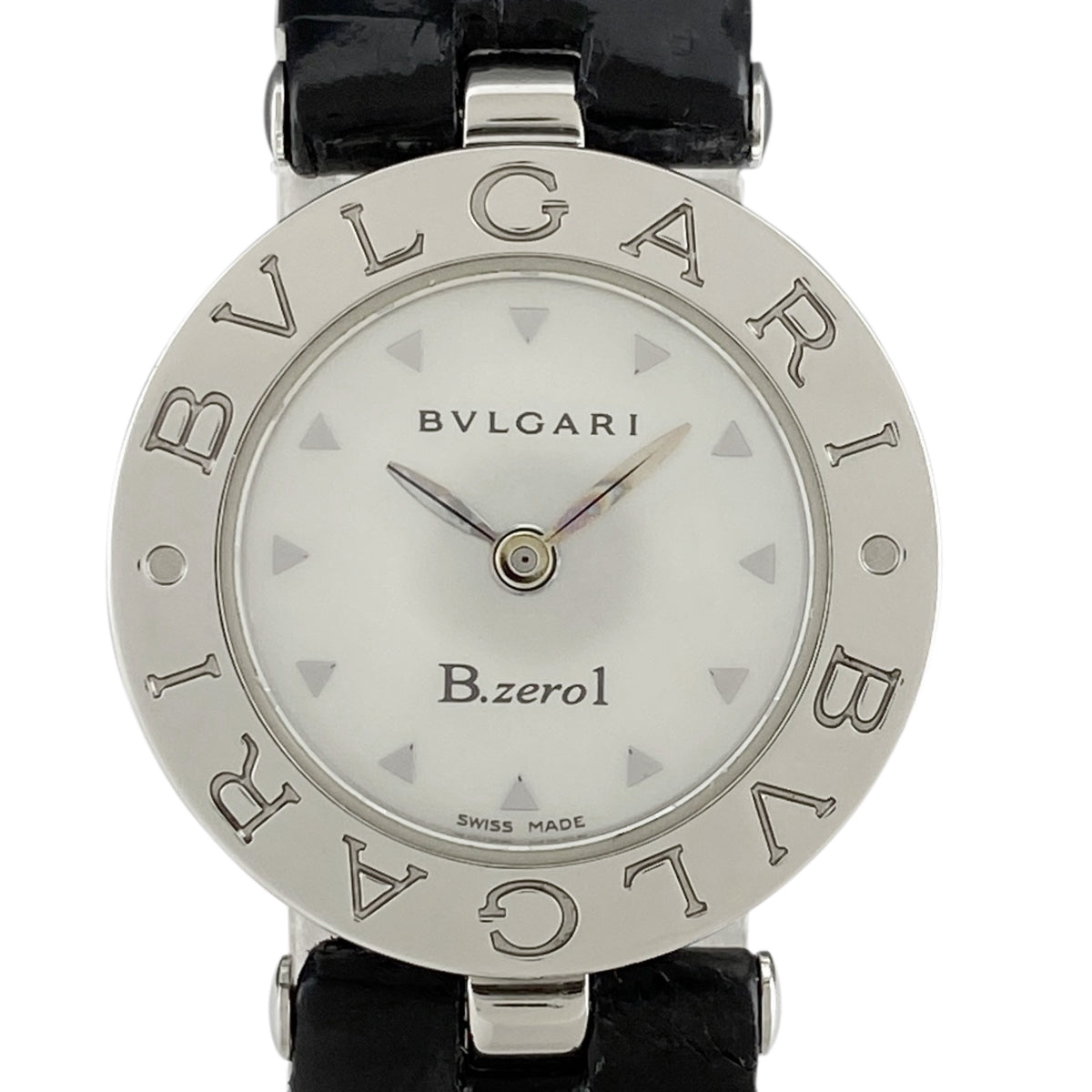 ブルガリ ビーゼロワン B-zero1 シェル BZ22S 腕時計 SS レザー クォーツ ホワイト レディース 【中古】 , ラッピング可