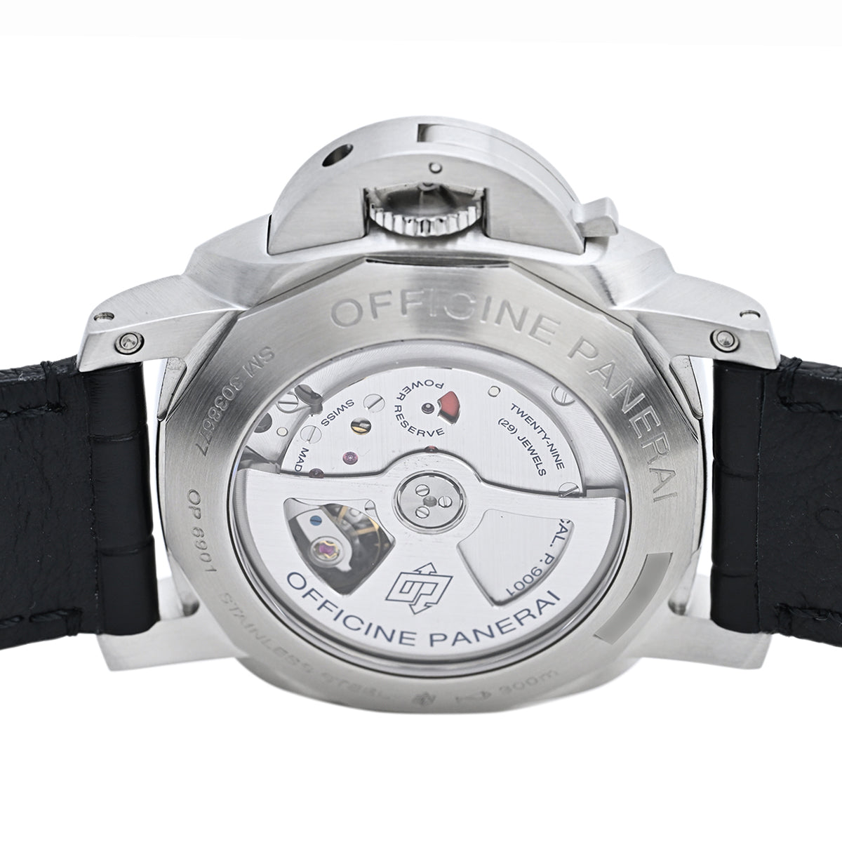 オフィチーネパネライ ルミノール44 1950 3デイズ GMT PAM00329 腕時計 SS レザー 自動巻き ブラック メンズ 【中古】 
