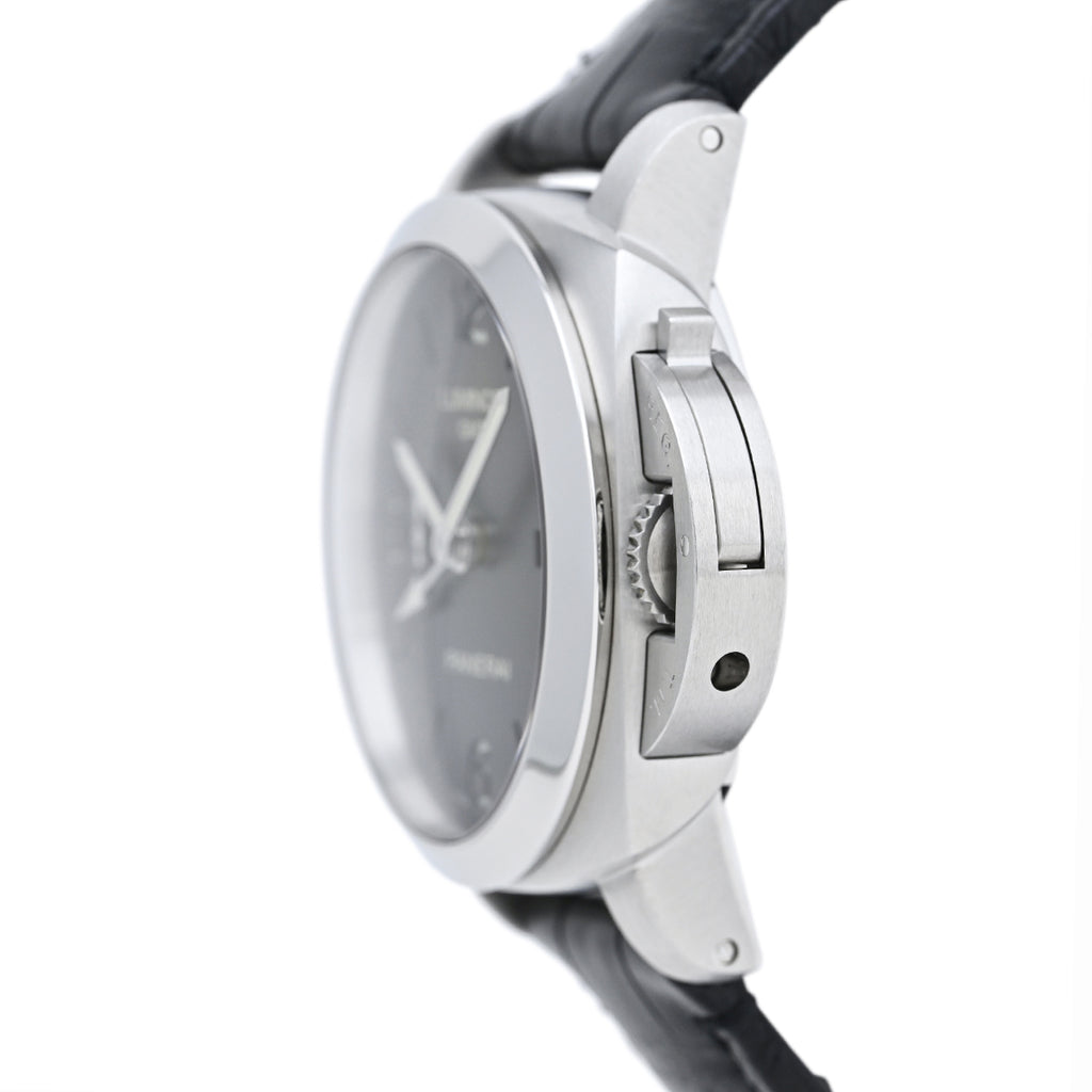 オフィチーネパネライ ルミノール44 1950 3デイズ GMT PAM00329 腕時計 SS レザー 自動巻き ブラック メンズ 【中古】 
 ラッピング可