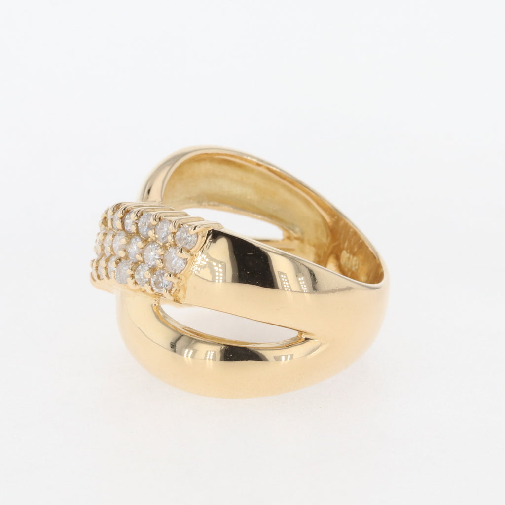 バイセル公式】メレダイヤ デザインリング K18 イエローゴールド 指輪
