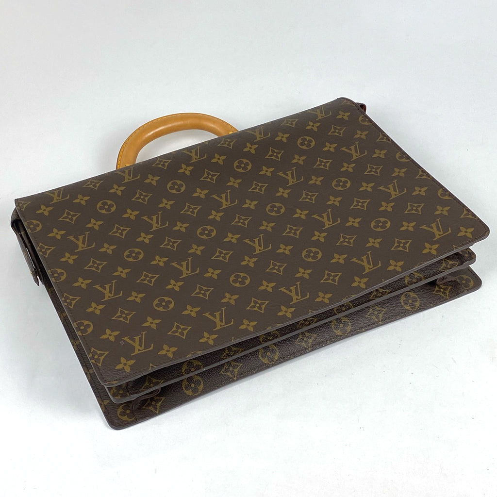 LOUIS VUITTON◇セルヴィエットフェルモアール_モノグラム_BRW/PVC/BRW