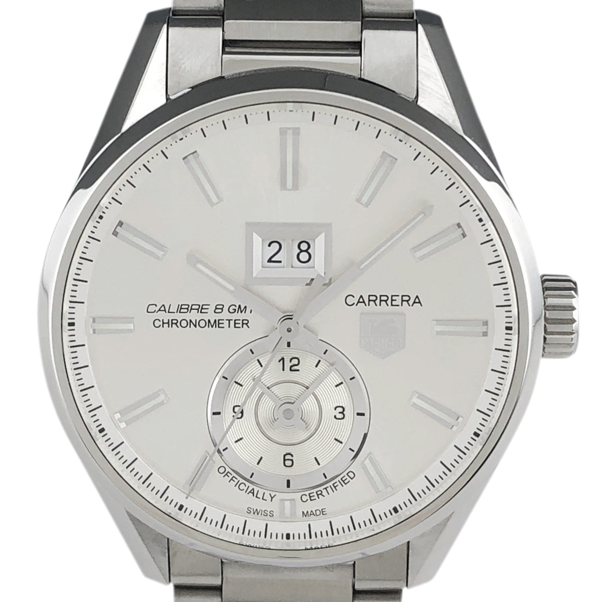 タグホイヤー カレラ グランドデイト GMT キャリバー8 WAR5011-0 腕時計 SS 自動巻き シルバー メンズ 【中古】 , ラッピング可