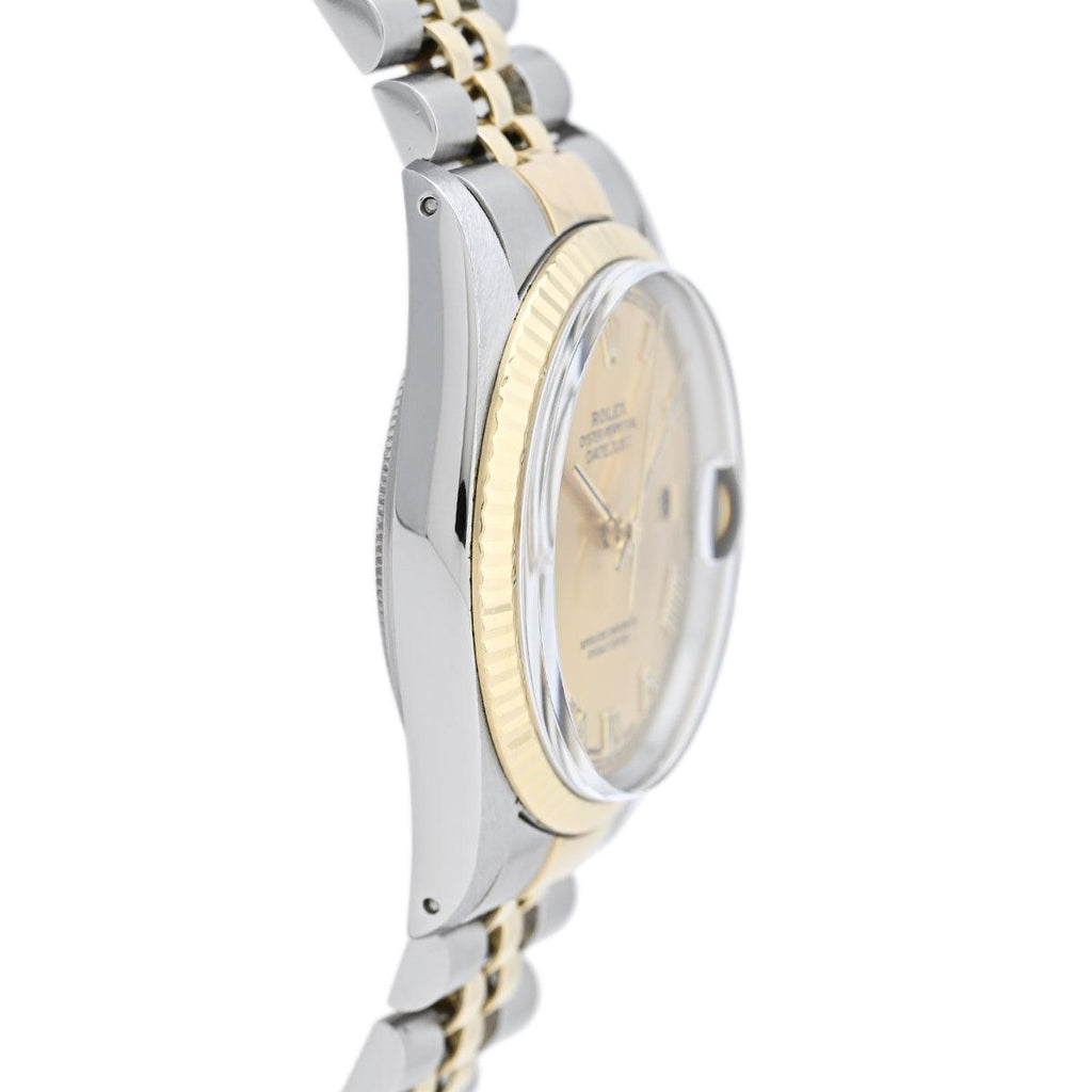 ロレックス デイトジャスト ローマン 16013 腕時計 SS YG 自動巻き シャンパンゴールド メンズ 【中古】 
 ラッピング可 - バイセルブランシェ