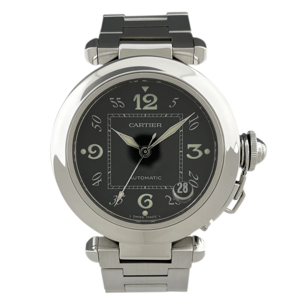 カルティエ パシャC W31043M7 腕時計 SS 自動巻き ブラック ユニセックス 【中古】 
 ラッピング可