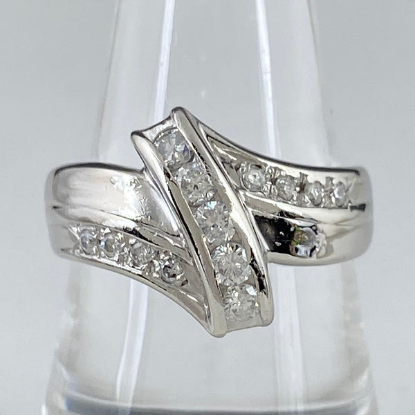 メレダイヤ デザインリング プラチナ 指輪 リング 20号 Pt850 ダイヤモンド メンズ 【中古】 , ラッピング可