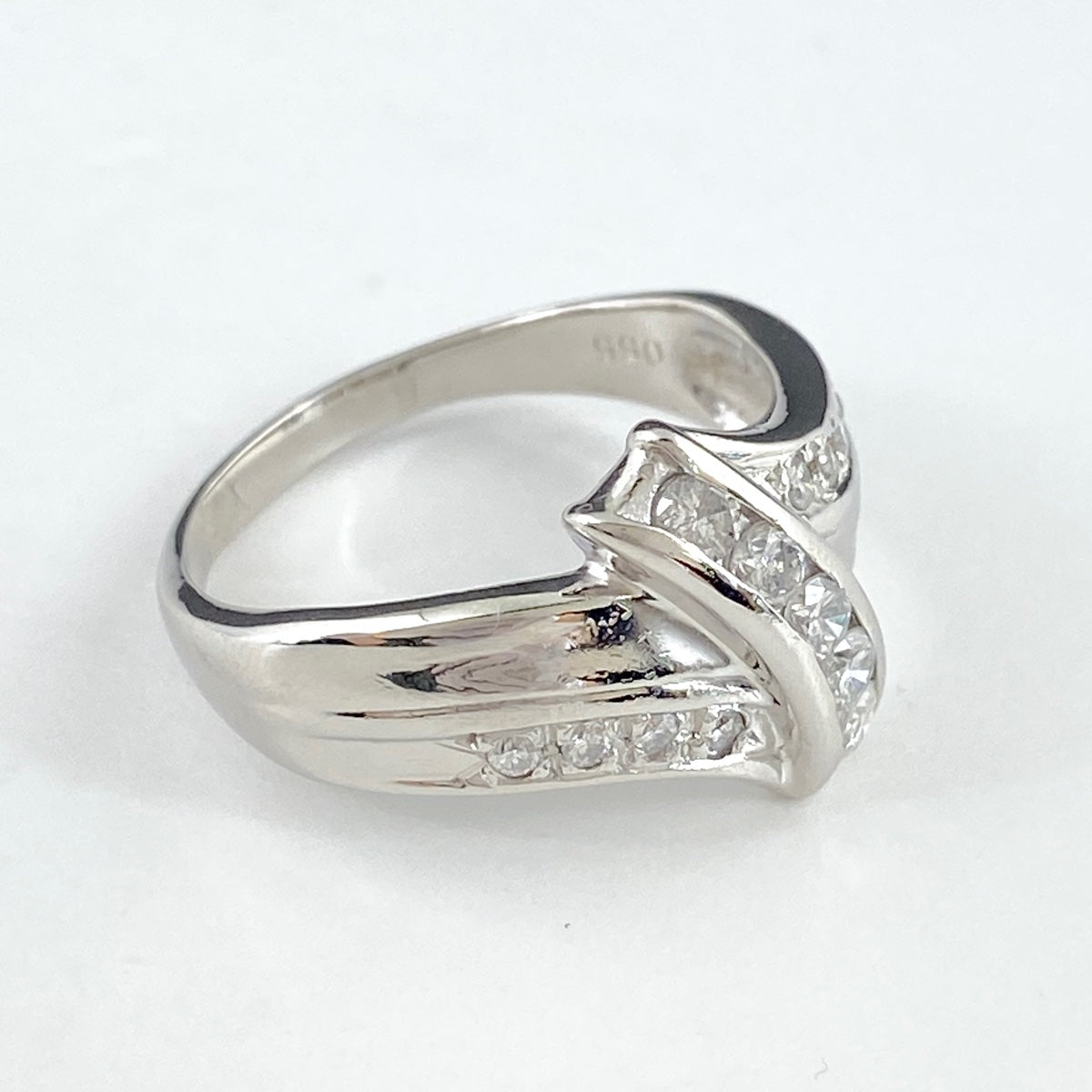 メレダイヤ デザインリング プラチナ 指輪 リング 20号 Pt850 ダイヤモンド メンズ 【中古】 , ラッピング可