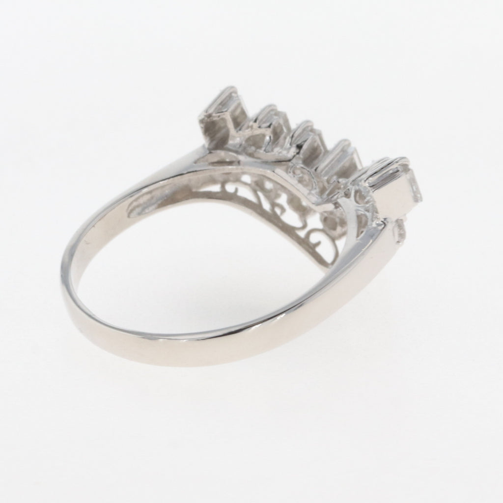 メレダイヤ デザインリング プラチナ 指輪 リング 14号 Pt900 ダイヤモンド レディース 【中古】 
 ラッピング可