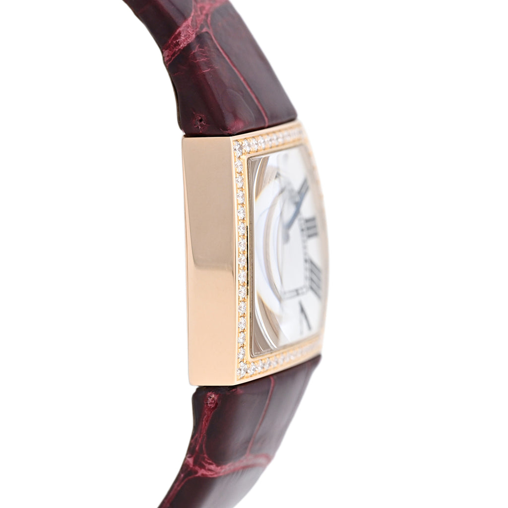 カルティエ ラドーニャ SM WE600651 腕時計 PG ダイヤモンド レザー クォーツ シルバー レディース 【中古】 
 ラッピング可