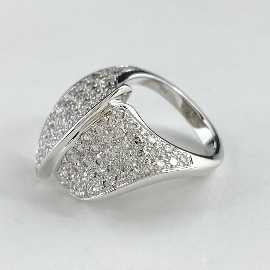 メレダイヤ デザインリング 指輪 リング 6号 K14 ダイヤモンド レディース 【中古】 
 ラッピング可