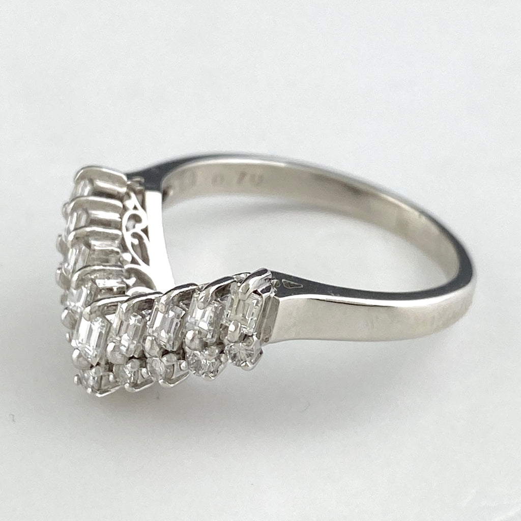 バイセル公式】メレダイヤ デザインリング プラチナ 指輪 リング 15.5 