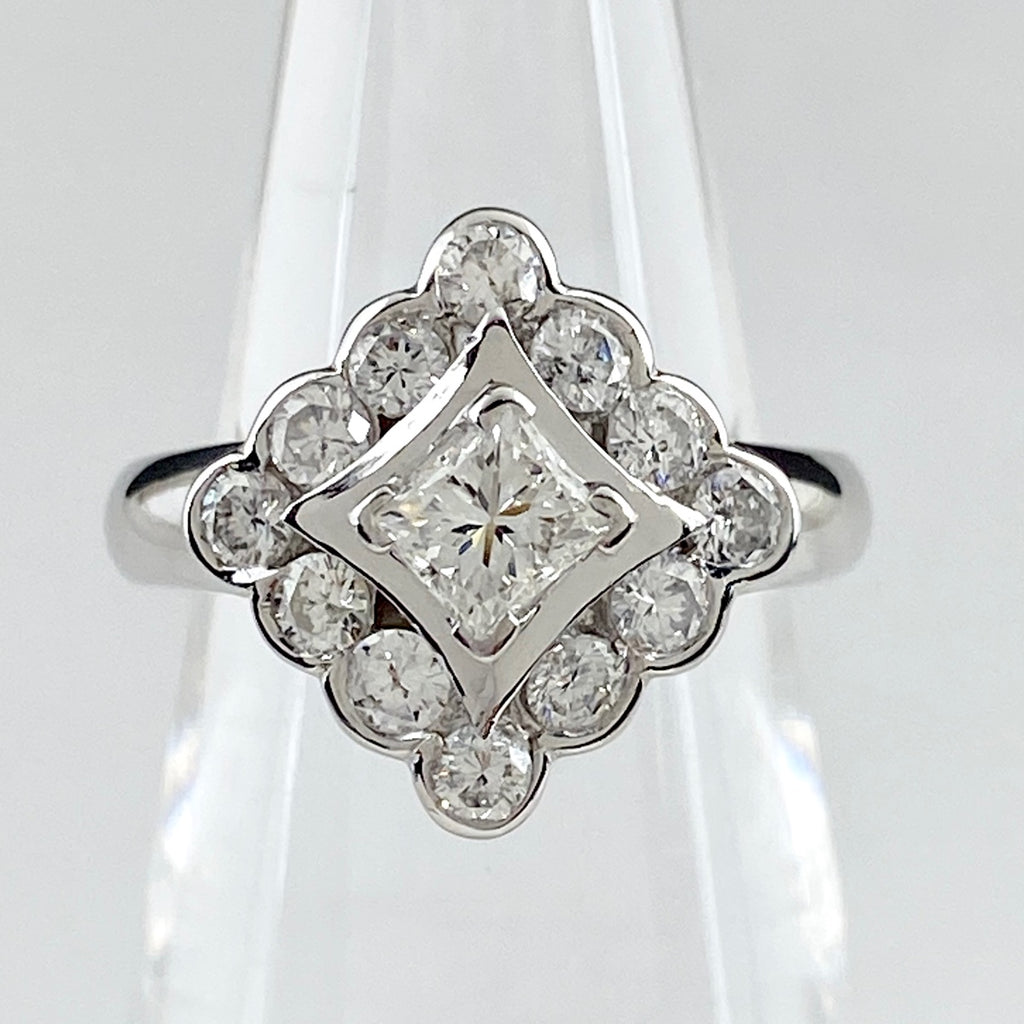 メレダイヤ デザインリング プラチナ 指輪 リング 7.5号 Pt900 ダイヤモンド レディース 【中古】 
 ラッピング可
